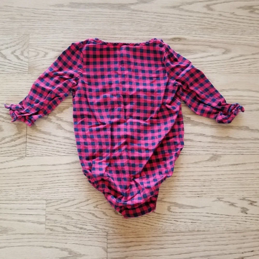 OshKosh B'gosh 18M Red Plaid One Piece and Carter's Denim Leggings EUC Holidays